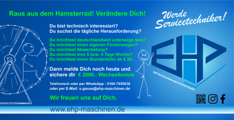#ehp #stellenanzeige #servicetechniker #wowirsindistvorne 